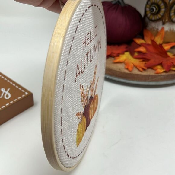 HELLO AUTUMN Hoop Hanging Wall Decoration Decor cozy autumn vibes office dorm - Picture 6 of 7